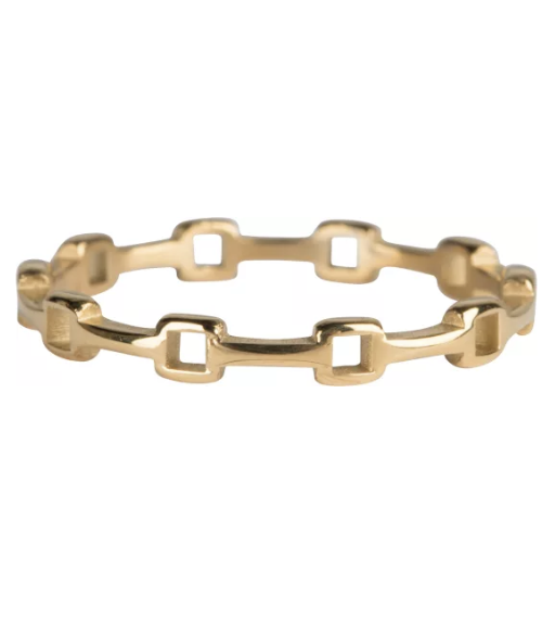 Charmin’s goudkleurige stapelring Cool junction goldplated staal