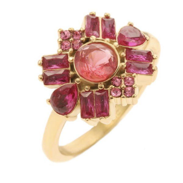 ring met roze bloem BYJAM