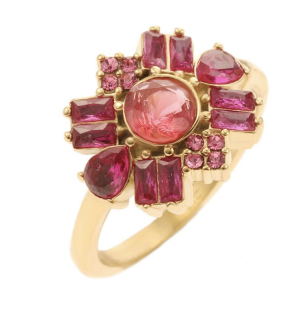 ring met roze bloem BYJAM
